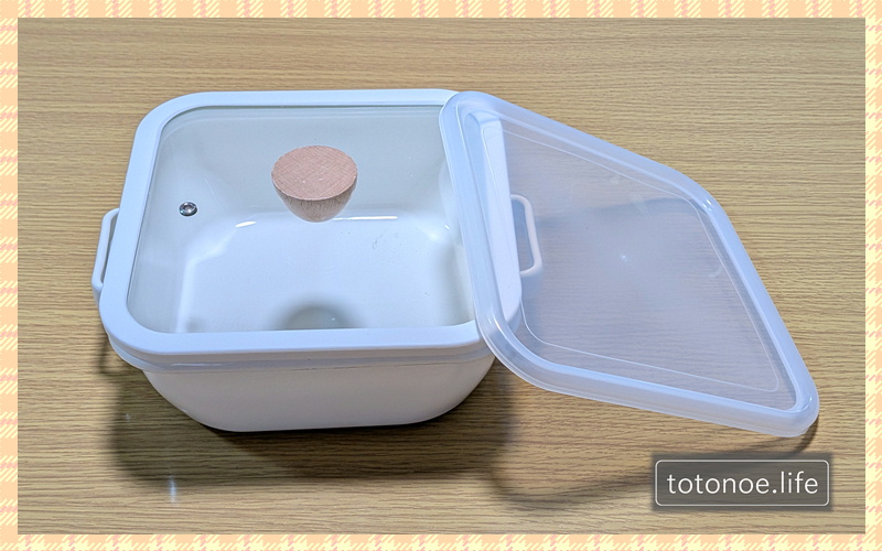 ニトリのホーロー角型鍋(浅型)の画像