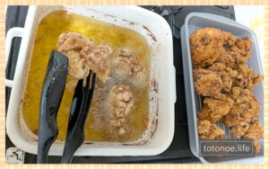 ニトリのホーロー角型鍋を実際に使っている写真