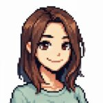ドット絵風の女性キャラクターのプロフィールアイコン。