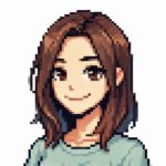 ドット絵風の女性キャラクターのプロフィールアイコン。