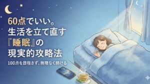 60点でいいと考え、無理なく睡眠から生活を立て直すイメージ