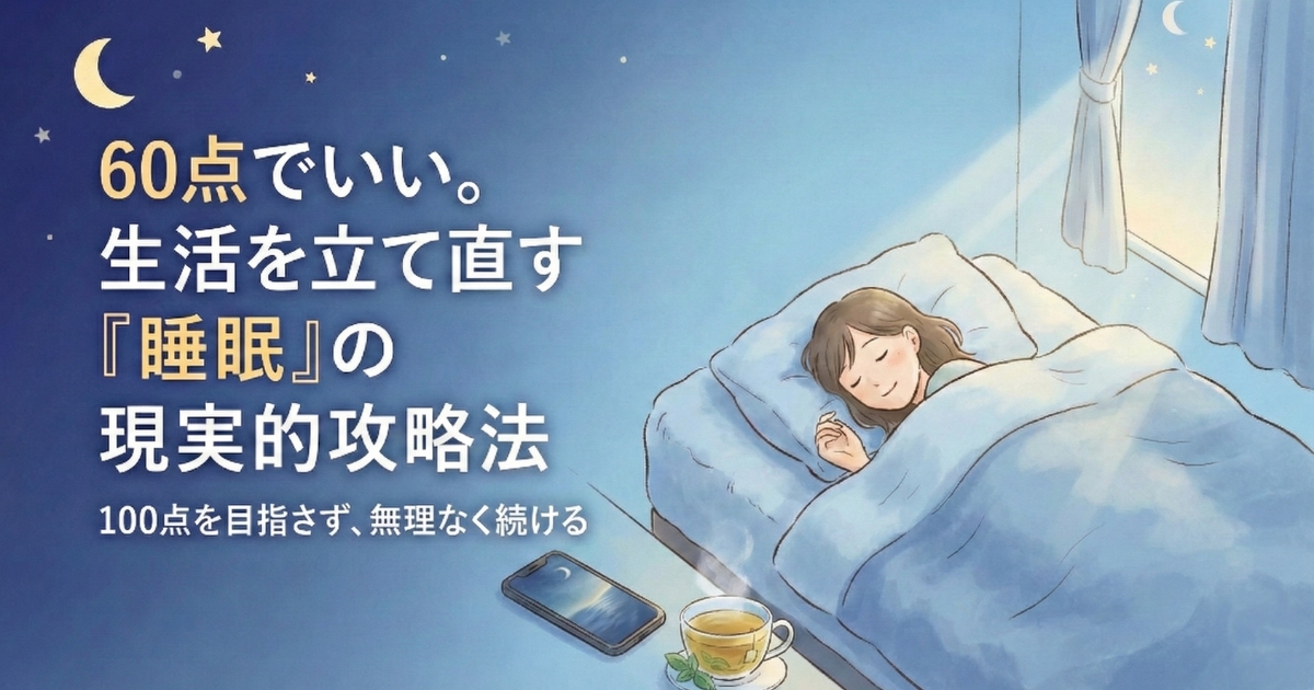 60点でいいと考え、無理なく睡眠から生活を立て直すイメージ