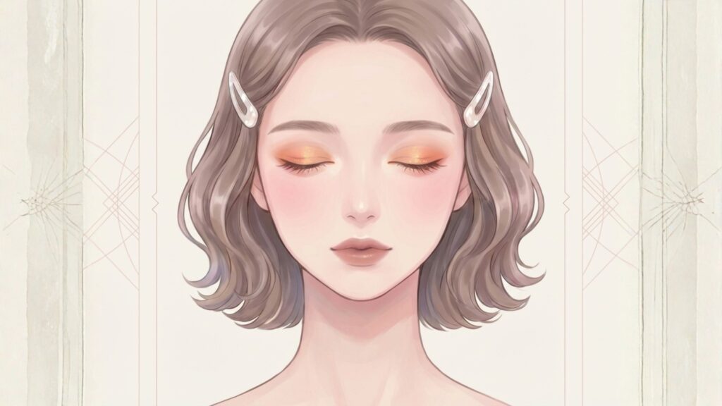 整ったメイクで顔のバランスが整って見えるイメージ