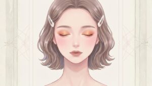 整ったメイクで顔のバランスが整って見えるイメージ