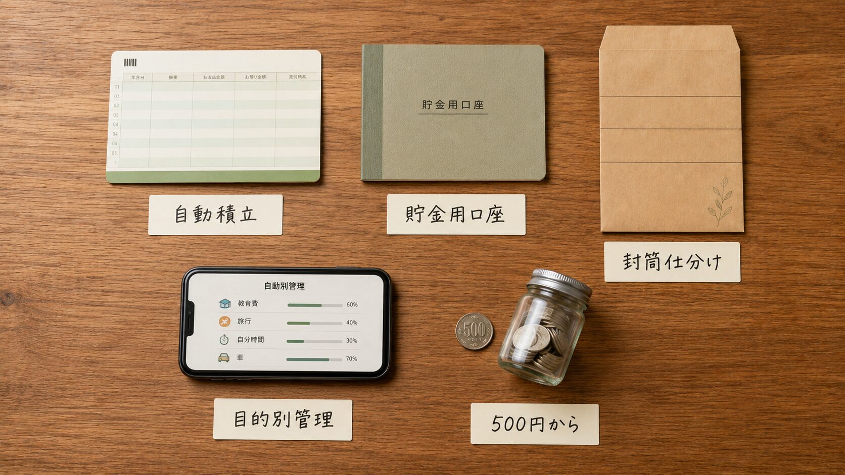 自動積立や貯金用口座など先取り貯金の5つの方法