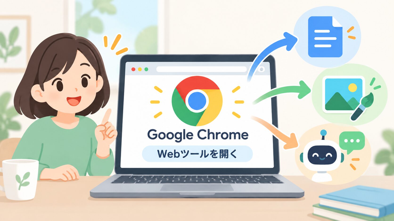 Google ChromeでWebツールを開く説明イラスト